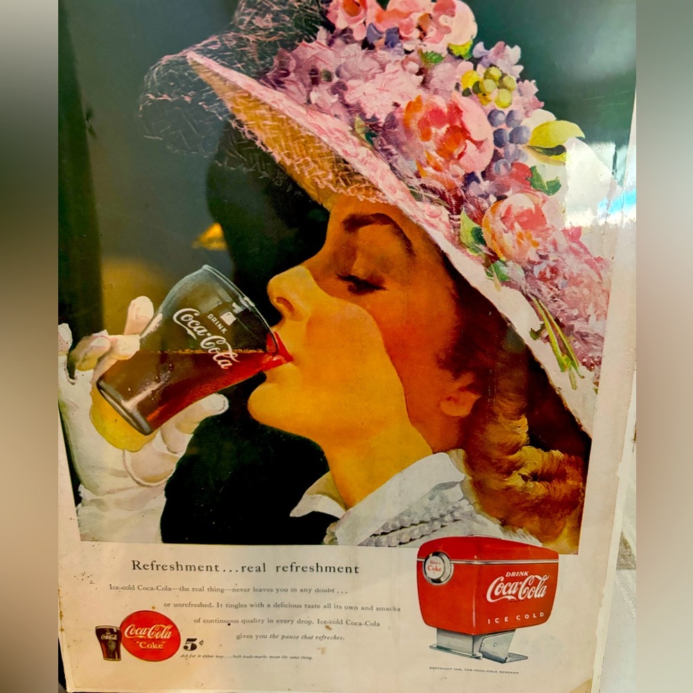 VINTAGE COCA COLA POSTER COPYRIGHT 1948